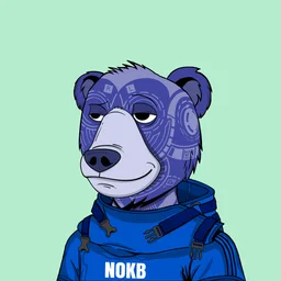 Not Okay Bears account picture: a blue bear in a NOKB hoodie